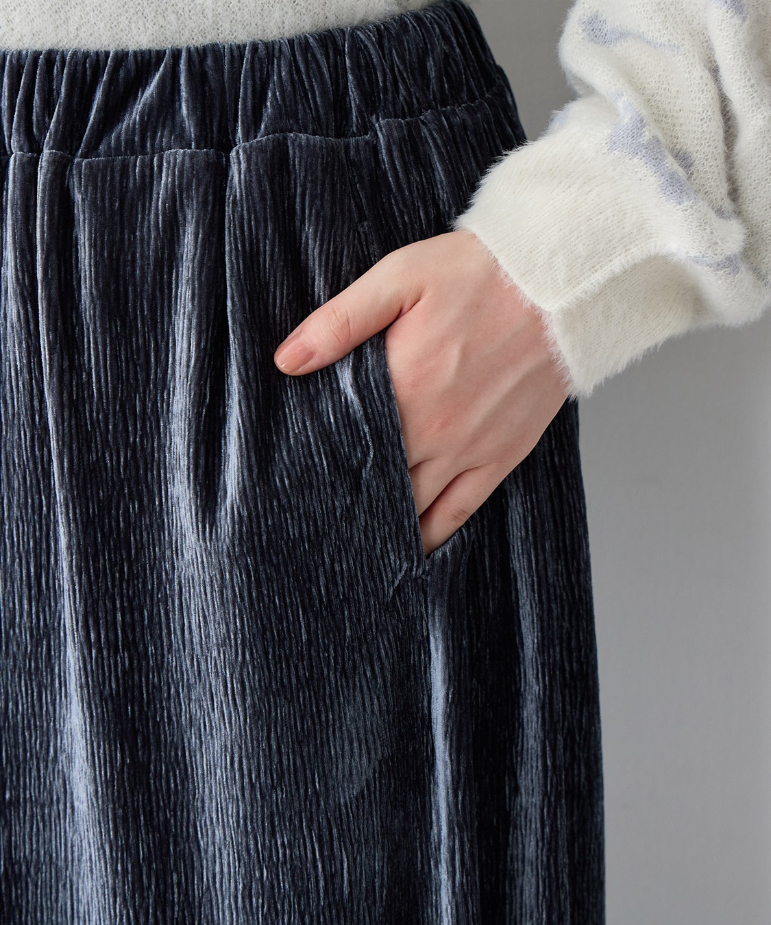 Life Style by cross marche 【anyfee/大きいサイズ】ベロアプリーツスカート_sub_23