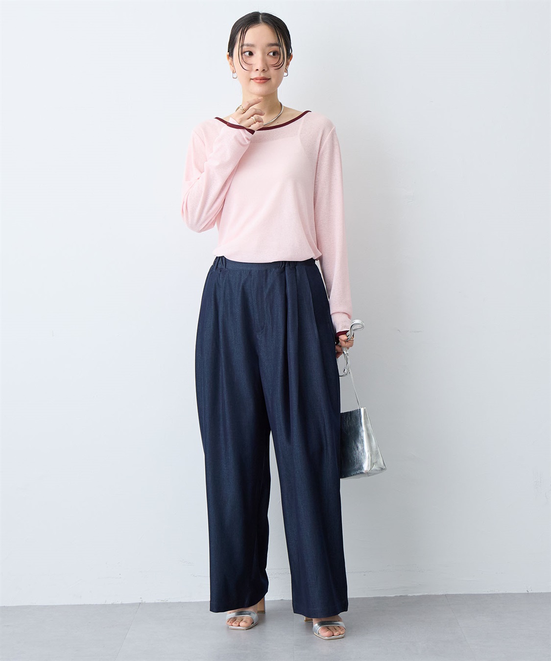 anyfee 【anyfee/プラスサイズ】シアーリンガーTシャツ_sub_11