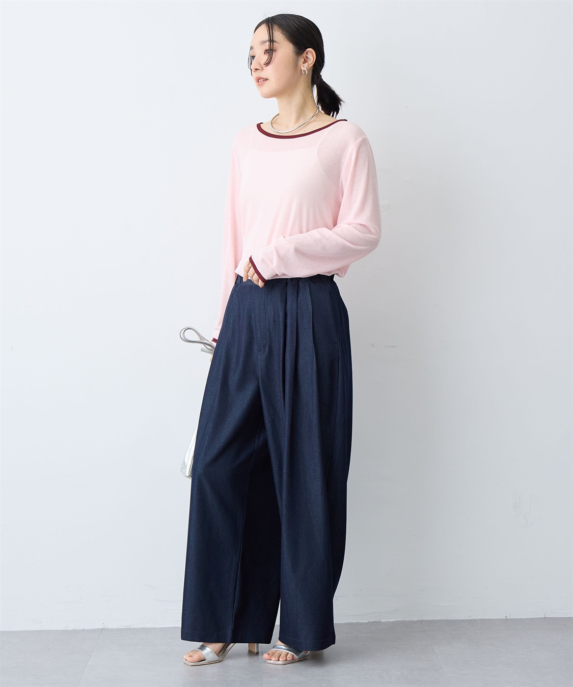 anyfee 【anyfee/プラスサイズ】シアーリンガーTシャツ_sub_13