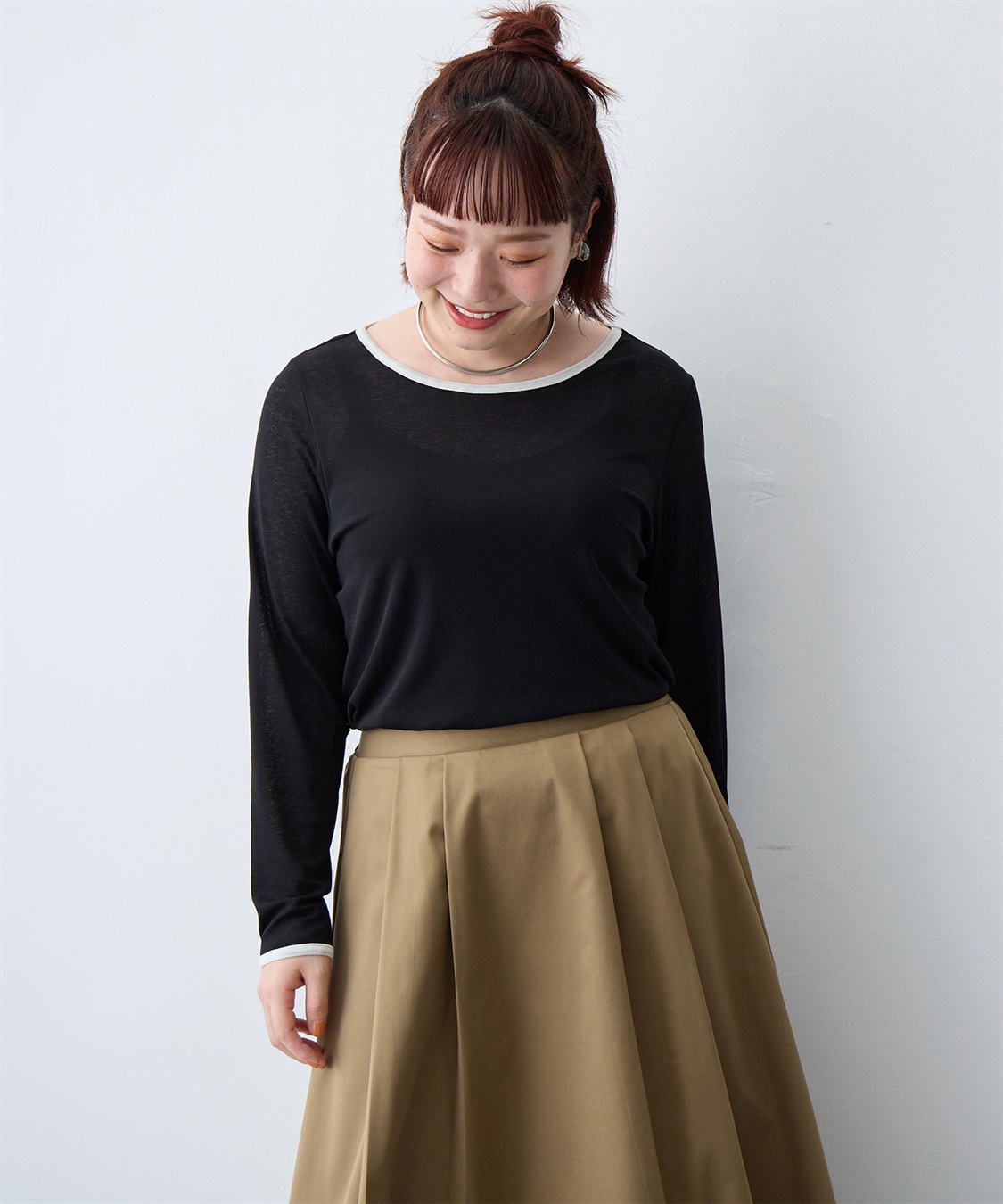 anyfee 【anyfee/プラスサイズ】シアーリンガーTシャツ_sub_17