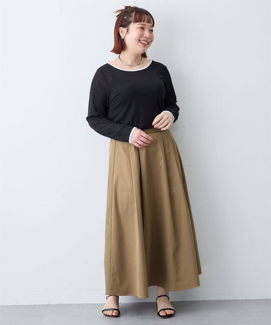 anyfee 【anyfee/プラスサイズ】シアーリンガーTシャツ_sub_22