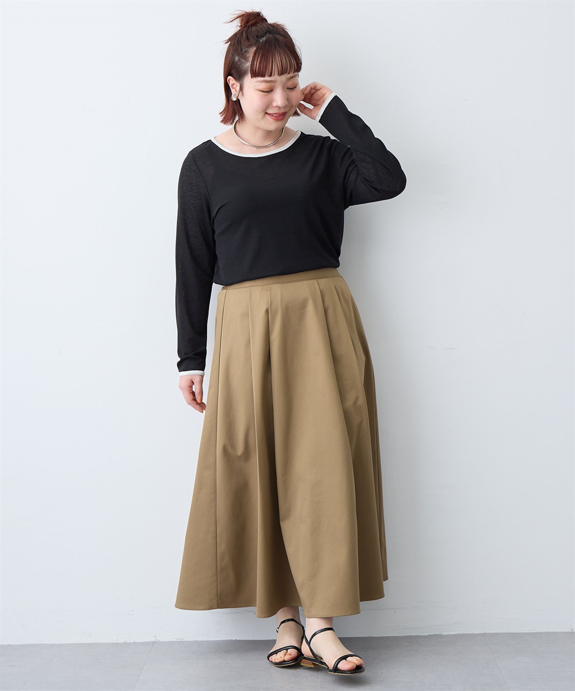 anyfee 【anyfee/プラスサイズ】シアーリンガーTシャツ_sub_24