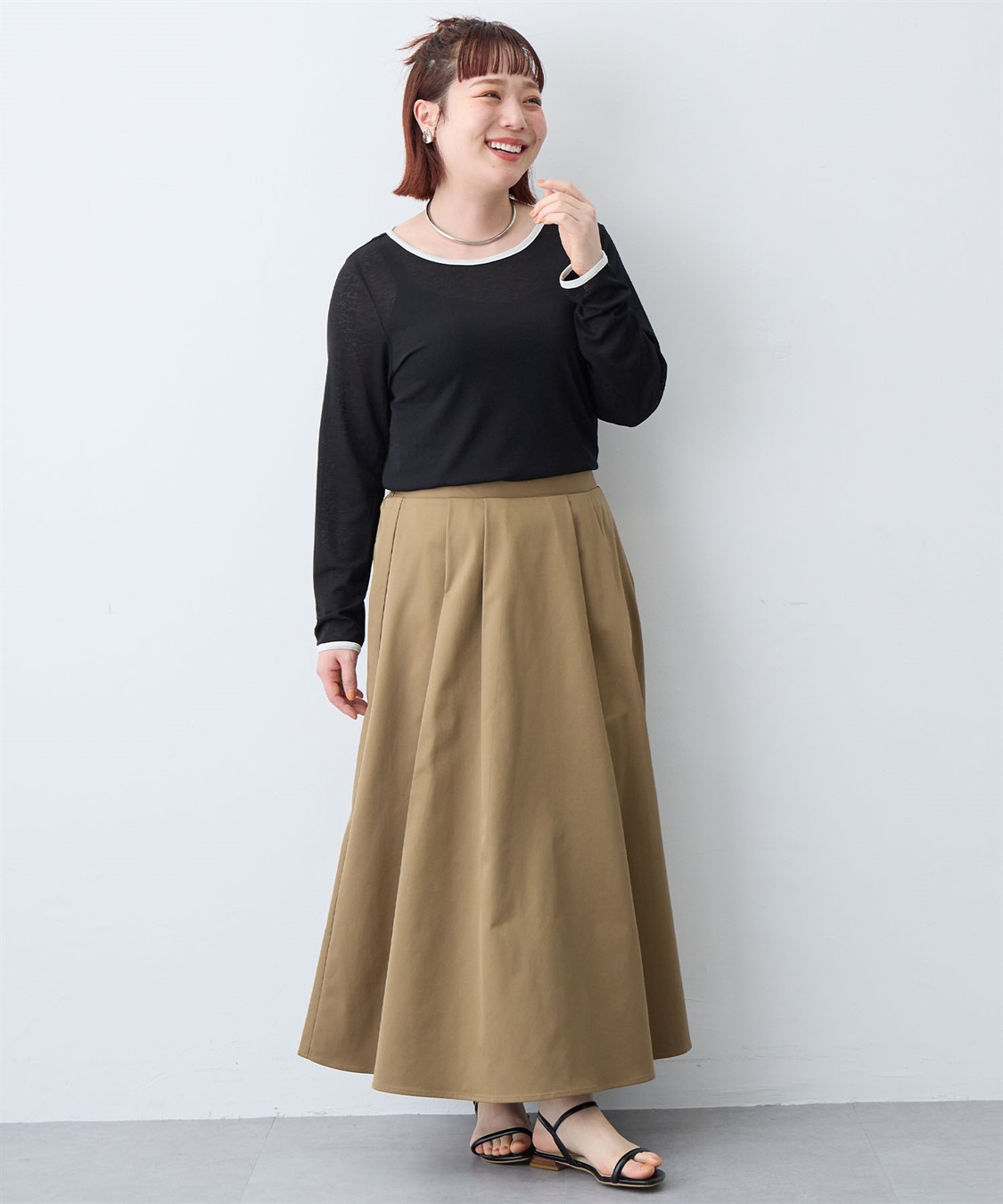 anyfee 【anyfee/プラスサイズ】シアーリンガーTシャツ_sub_25