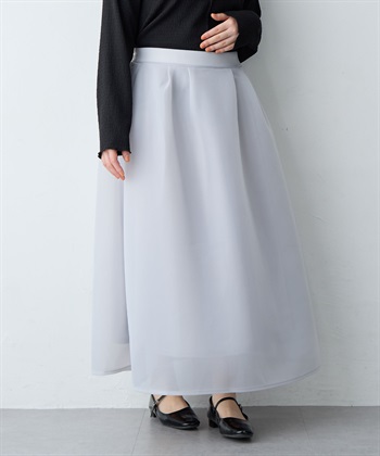 Life Style by cross marche 【anyfee/大きいサイズ】シアーダンボールタックフレアスカート_subthumb_6