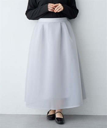 Life Style by cross marche 【anyfee/大きいサイズ】シアーダンボールタックフレアスカート_subthumb_7