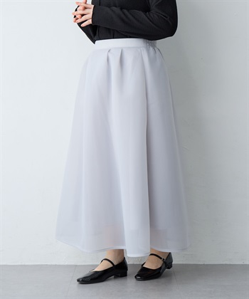 Life Style by cross marche 【anyfee/大きいサイズ】シアーダンボールタックフレアスカート_subthumb_8