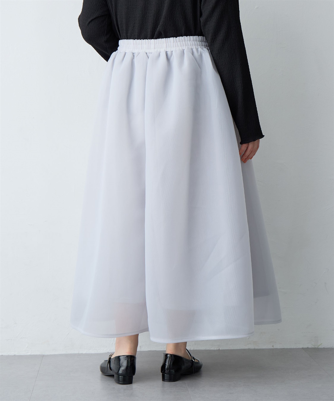 Life Style by cross marche 【anyfee/大きいサイズ】シアーダンボールタックフレアスカート_sub_9