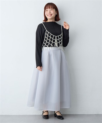 Life Style by cross marche 【anyfee/大きいサイズ】シアーダンボールタックフレアスカート_subthumb_13