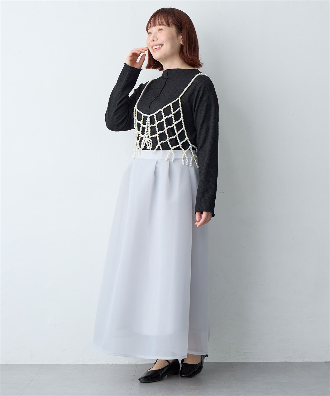 Life Style by cross marche 【anyfee/大きいサイズ】シアーダンボールタックフレアスカート_sub_16