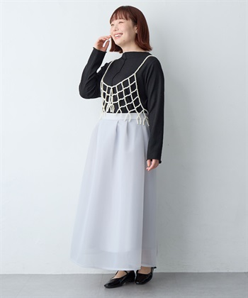 Life Style by cross marche 【anyfee/大きいサイズ】シアーダンボールタックフレアスカート_subthumb_16