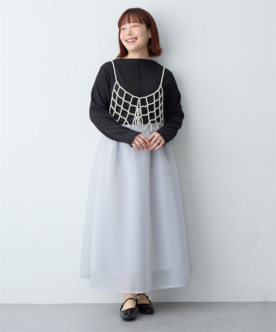 Life Style by cross marche 【anyfee/大きいサイズ】シアーダンボールタックフレアスカート_sub_17