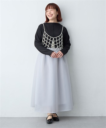 Life Style by cross marche 【anyfee/大きいサイズ】シアーダンボールタックフレアスカート_subthumb_17