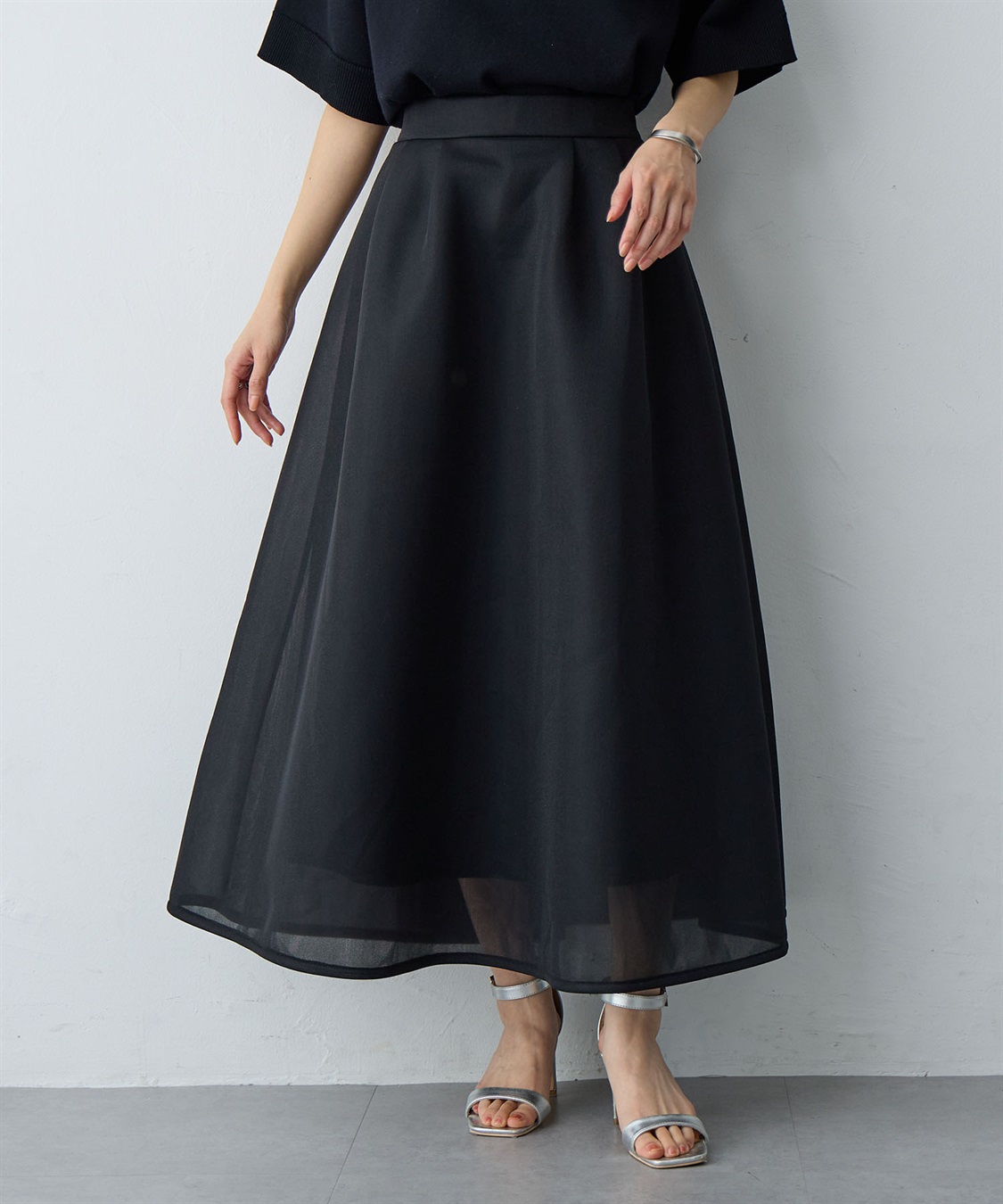 Life Style by cross marche 【anyfee/大きいサイズ】シアーダンボールタックフレアスカート_sub_18