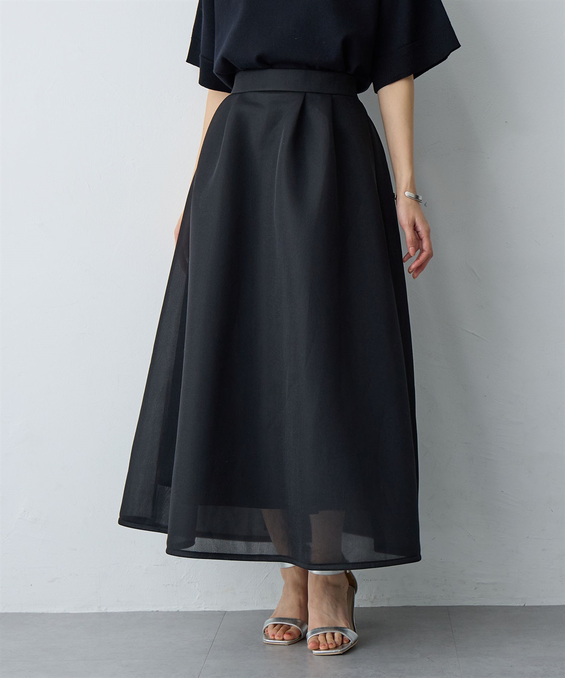 Life Style by cross marche 【anyfee/大きいサイズ】シアーダンボールタックフレアスカート_sub_19