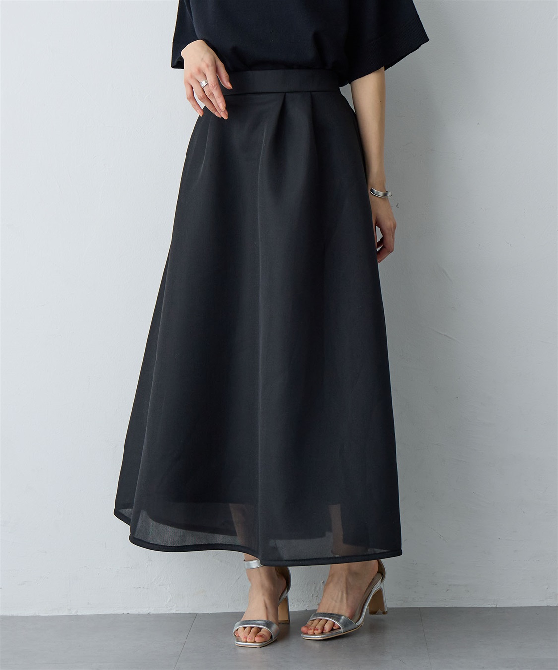 Life Style by cross marche 【anyfee/大きいサイズ】シアーダンボールタックフレアスカート_sub_21