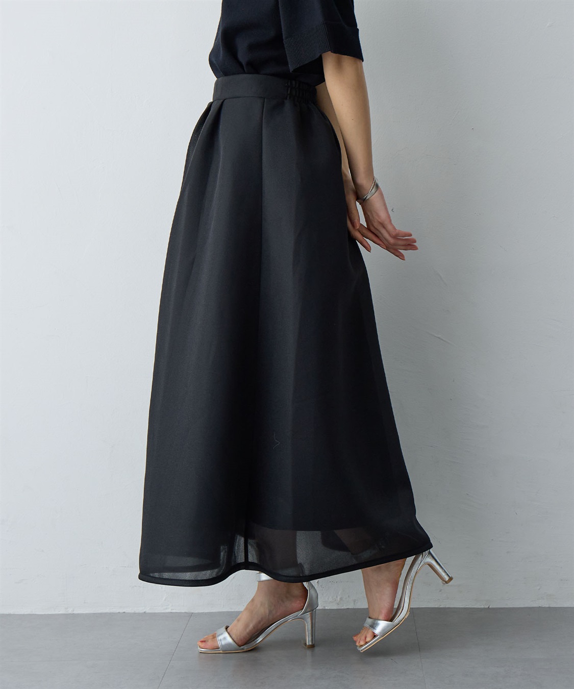 Life Style by cross marche 【anyfee/大きいサイズ】シアーダンボールタックフレアスカート_sub_22