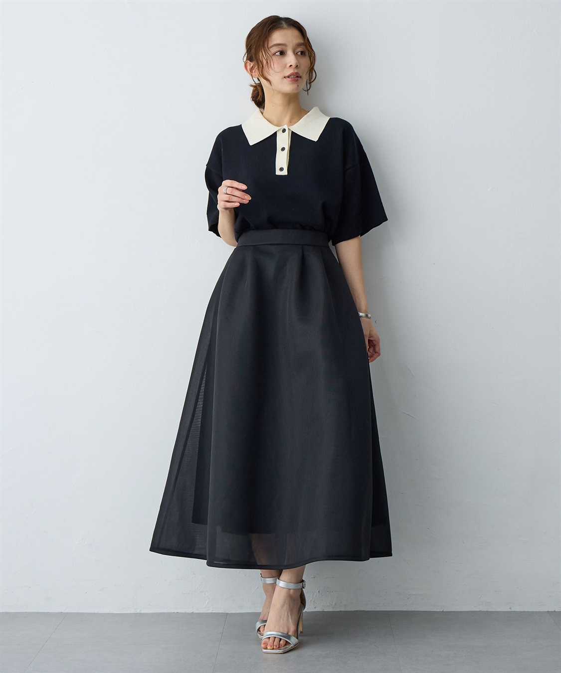 Life Style by cross marche 【anyfee/大きいサイズ】シアーダンボールタックフレアスカート_sub_27