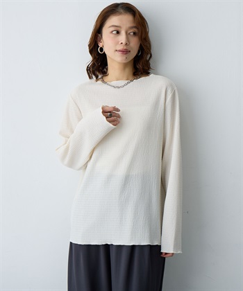 Life Style by cross marche 【anyfee/大きいサイズ】楊柳メロー長袖トップス_subthumb_2