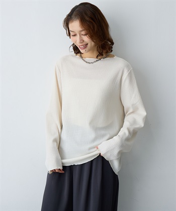 Life Style by cross marche 【anyfee/大きいサイズ】楊柳メロー長袖トップス_subthumb_3