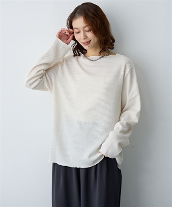 Life Style by cross marche 【anyfee/大きいサイズ】楊柳メロー長袖トップス_subthumb_6