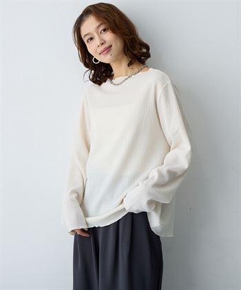 Life Style by cross marche 【anyfee/大きいサイズ】楊柳メロー長袖トップス_subthumb_7