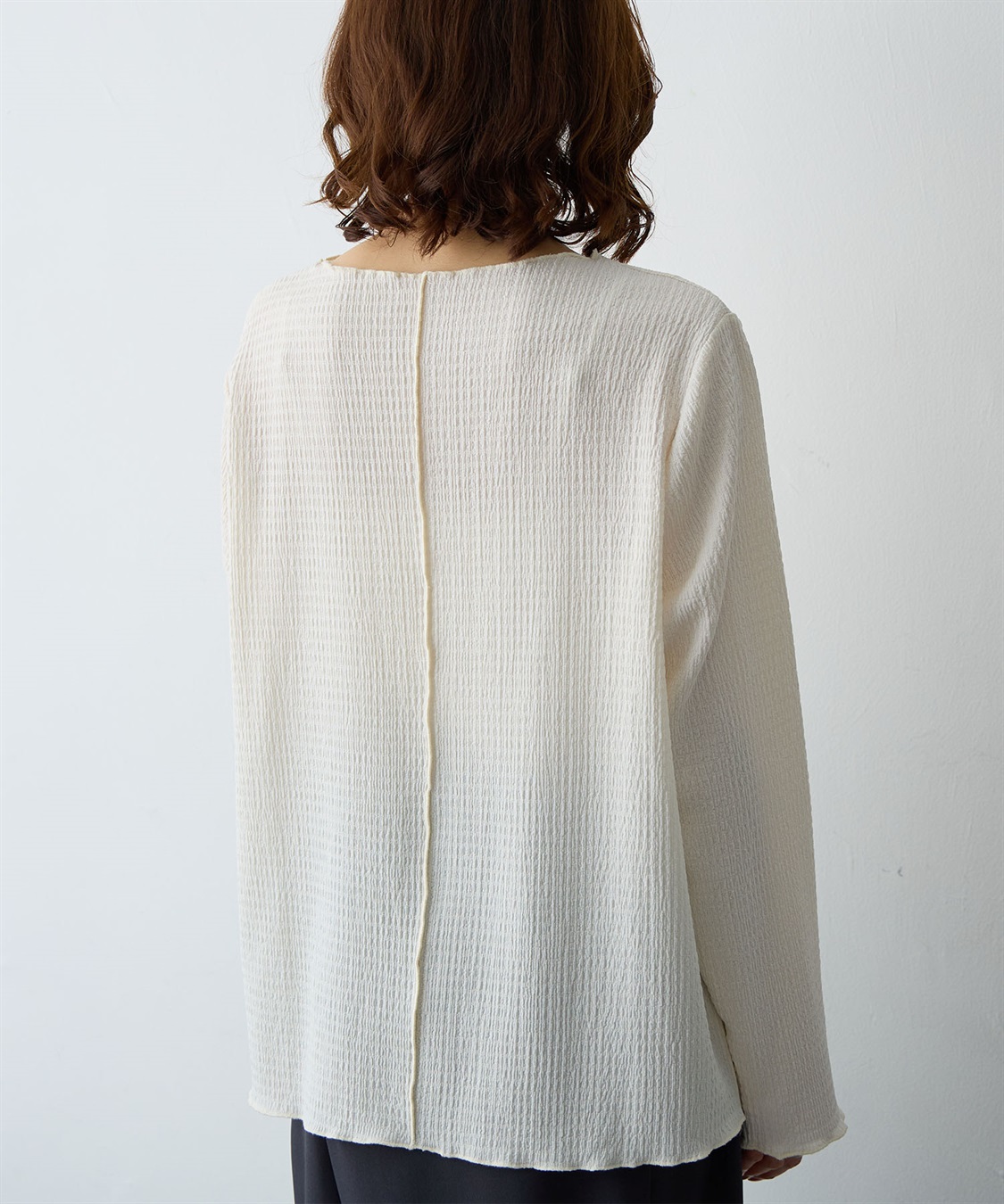 Life Style by cross marche 【anyfee/大きいサイズ】楊柳メロー長袖トップス_sub_9