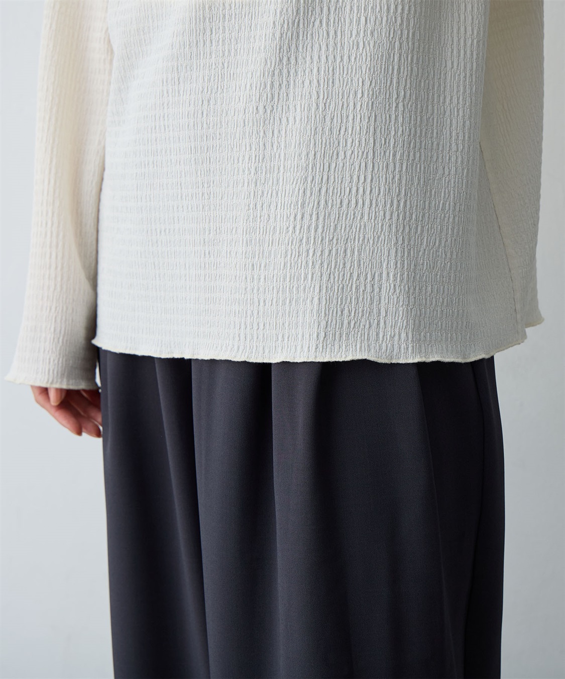 Life Style by cross marche 【anyfee/大きいサイズ】楊柳メロー長袖トップス_sub_11