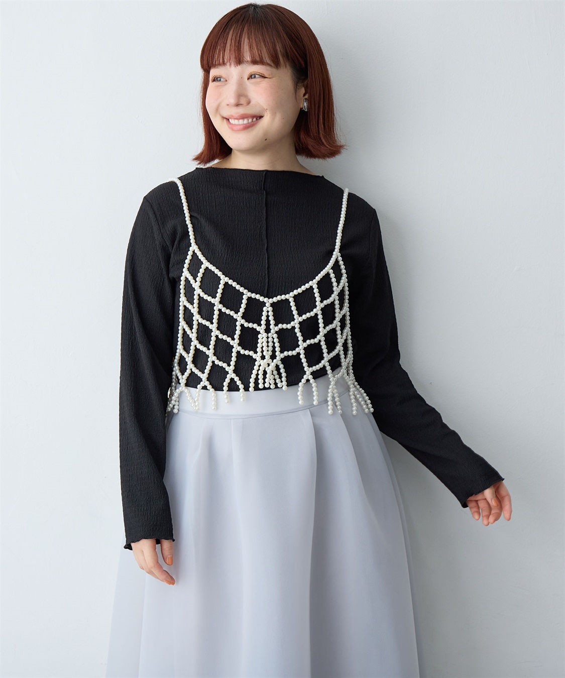 Life Style by cross marche 【anyfee/大きいサイズ】楊柳メロー長袖トップス_sub_21