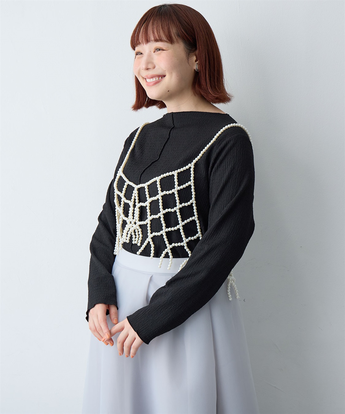 Life Style by cross marche 【anyfee/大きいサイズ】楊柳メロー長袖トップス_sub_22