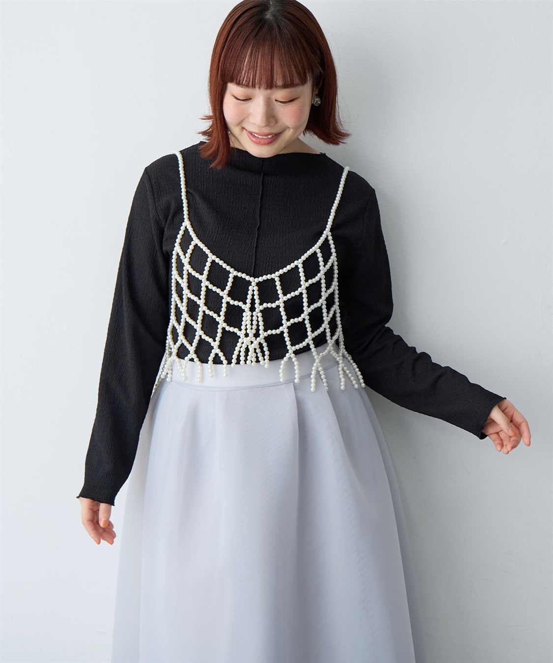 Life Style by cross marche 【anyfee/大きいサイズ】楊柳メロー長袖トップス_sub_23