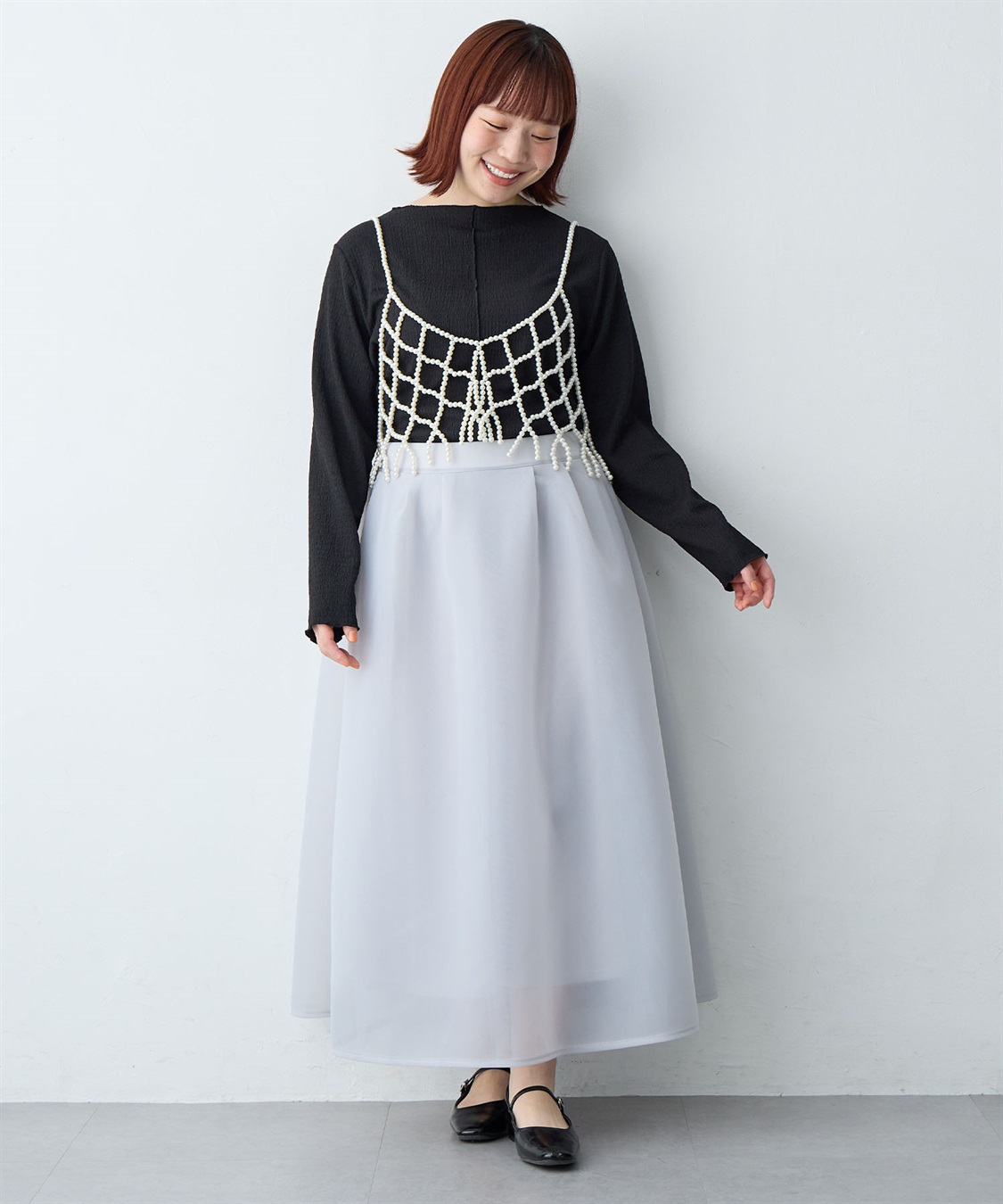 Life Style by cross marche 【anyfee/大きいサイズ】楊柳メロー長袖トップス_sub_26