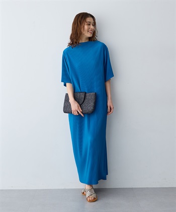 anyfee 【anyfee/大きいサイズ】セルフカットプリーツボトルネックワンピース_subthumb_3