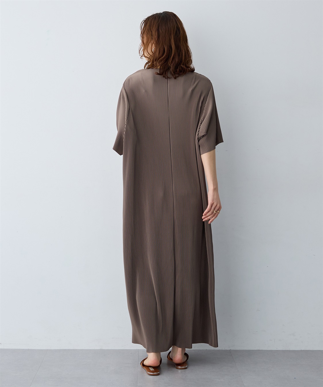 anyfee 【anyfee/大きいサイズ】セルフカットプリーツボトルネックワンピース_sub_11