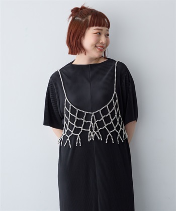 anyfee 【anyfee/大きいサイズ】セルフカットプリーツボトルネックワンピース_subthumb_17