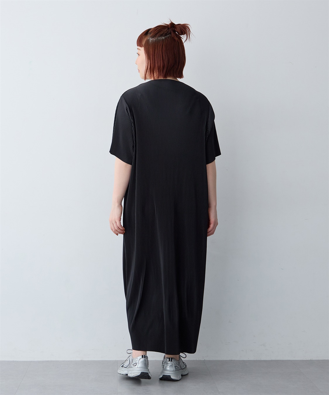 anyfee 【anyfee/大きいサイズ】セルフカットプリーツボトルネックワンピース_sub_21