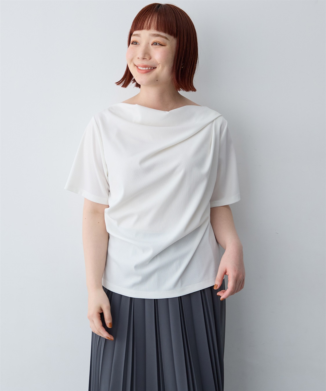 anyfee 【anyfee/大きいサイズ】ドレープリブTシャツ_sub_3