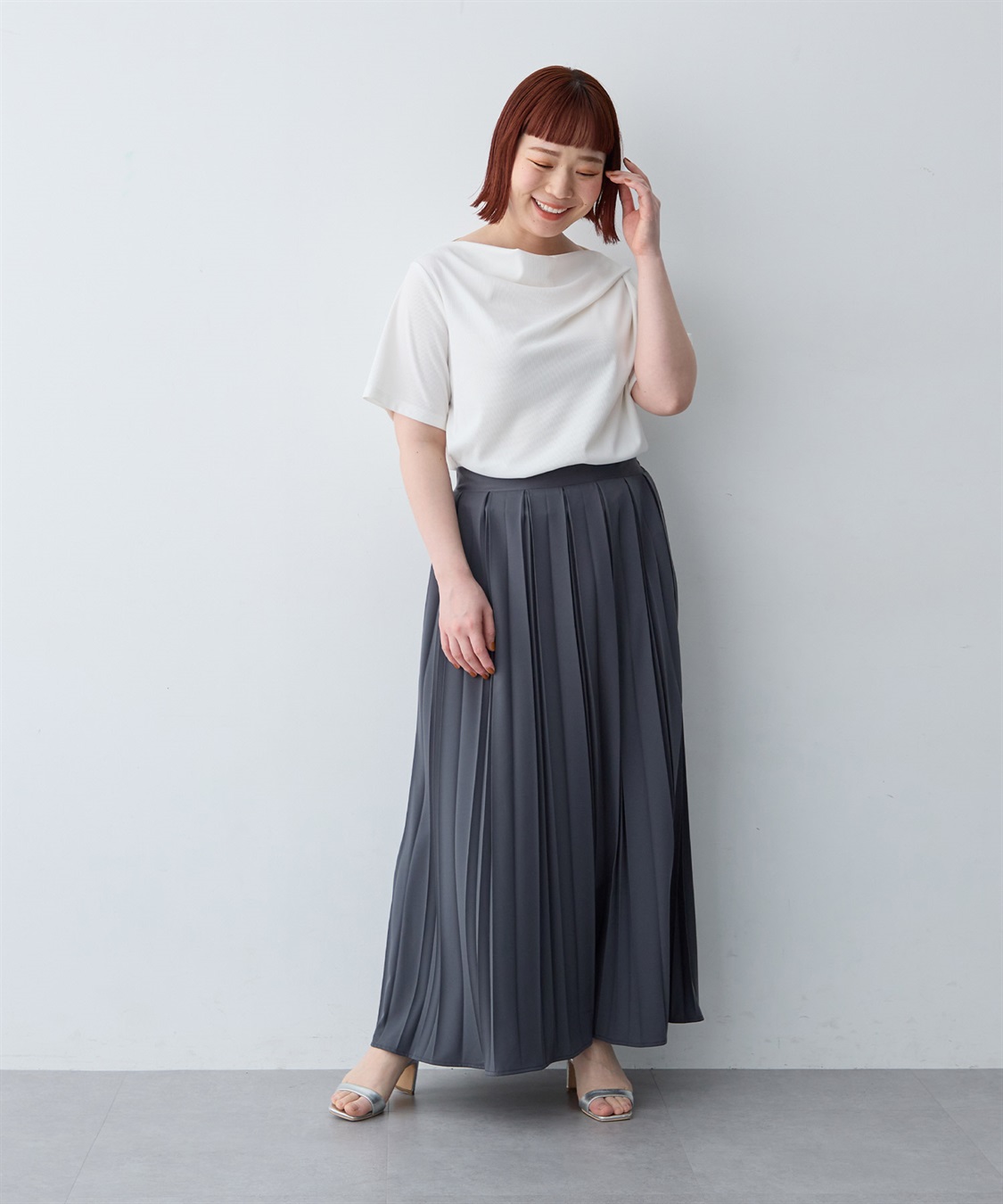 anyfee 【anyfee/大きいサイズ】ドレープリブTシャツ_sub_9