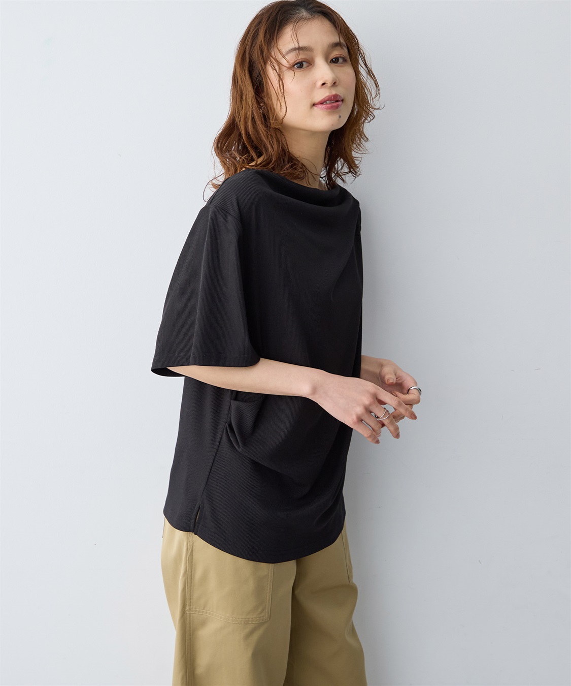 anyfee 【anyfee/大きいサイズ】ドレープリブTシャツ_sub_13