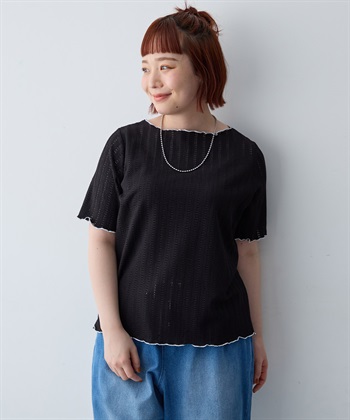 anyfee 【anyfee/大きいサイズ】前後2WAYボートネックメローTシャツ_subthumb_1