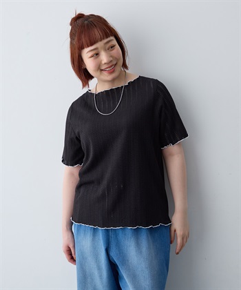 anyfee 【anyfee/大きいサイズ】前後2WAYボートネックメローTシャツ_subthumb_2