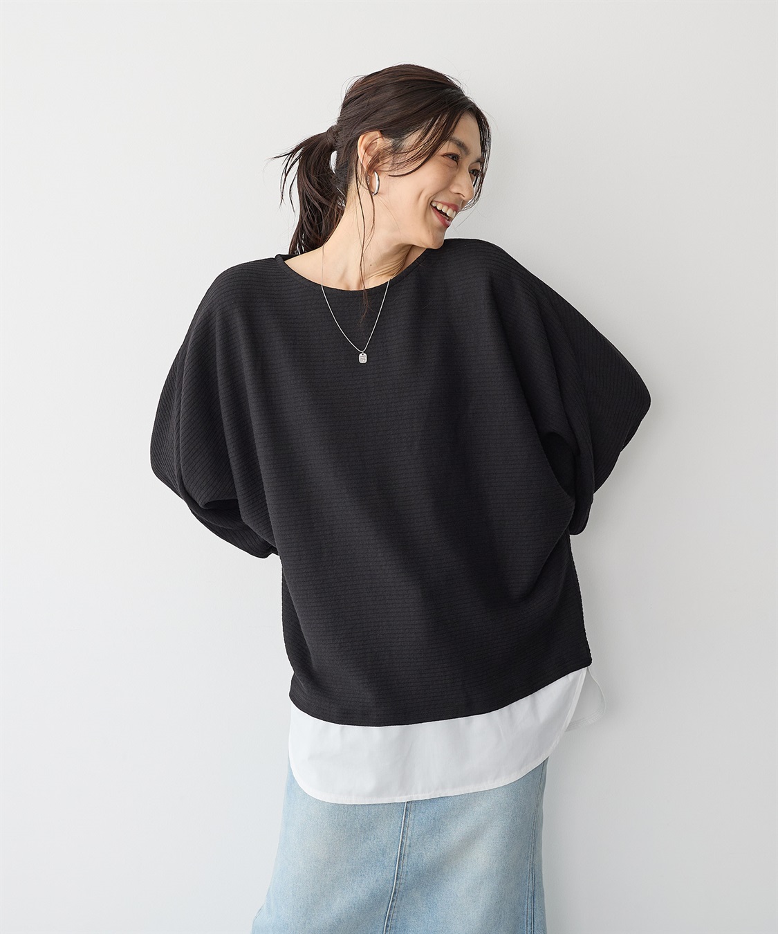 リネン100%プルオーバー　ドルマンスリーブ　Freeサイズ　ハンドメイド　g リネン100%プルオーバー ドルマンスリーブ Freeサイズ