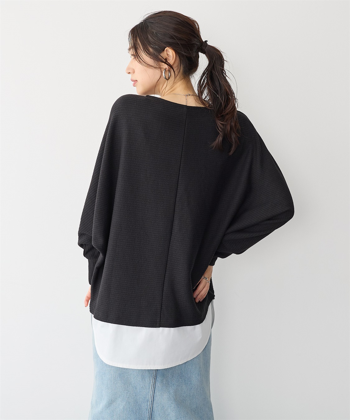 anyfee 【anyfee/プラスサイズ】レイヤード風ドルマンスリーブプルオーバー_sub_6