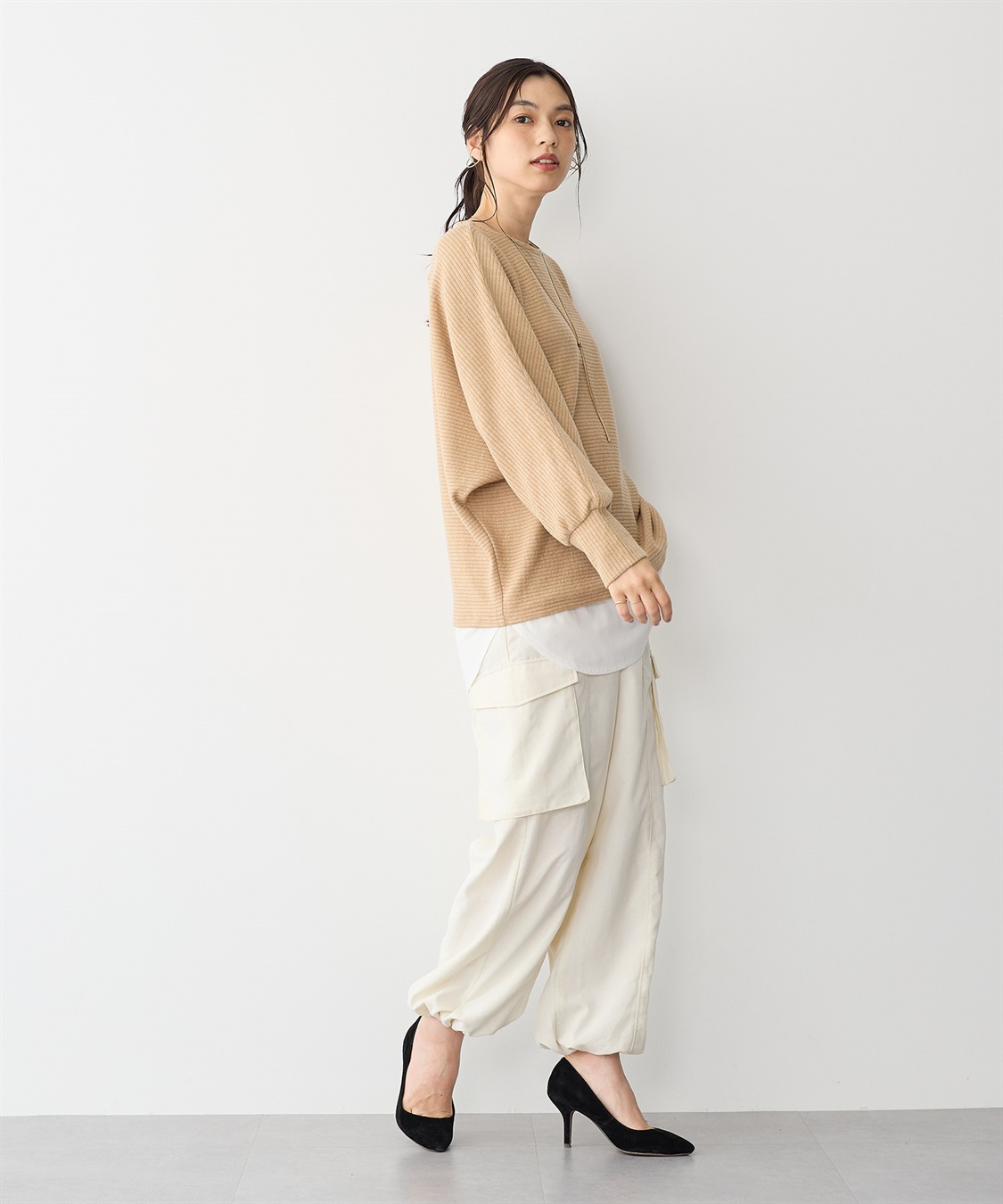 anyfee 【anyfee/プラスサイズ】レイヤード風ドルマンスリーブプルオーバー_sub_13