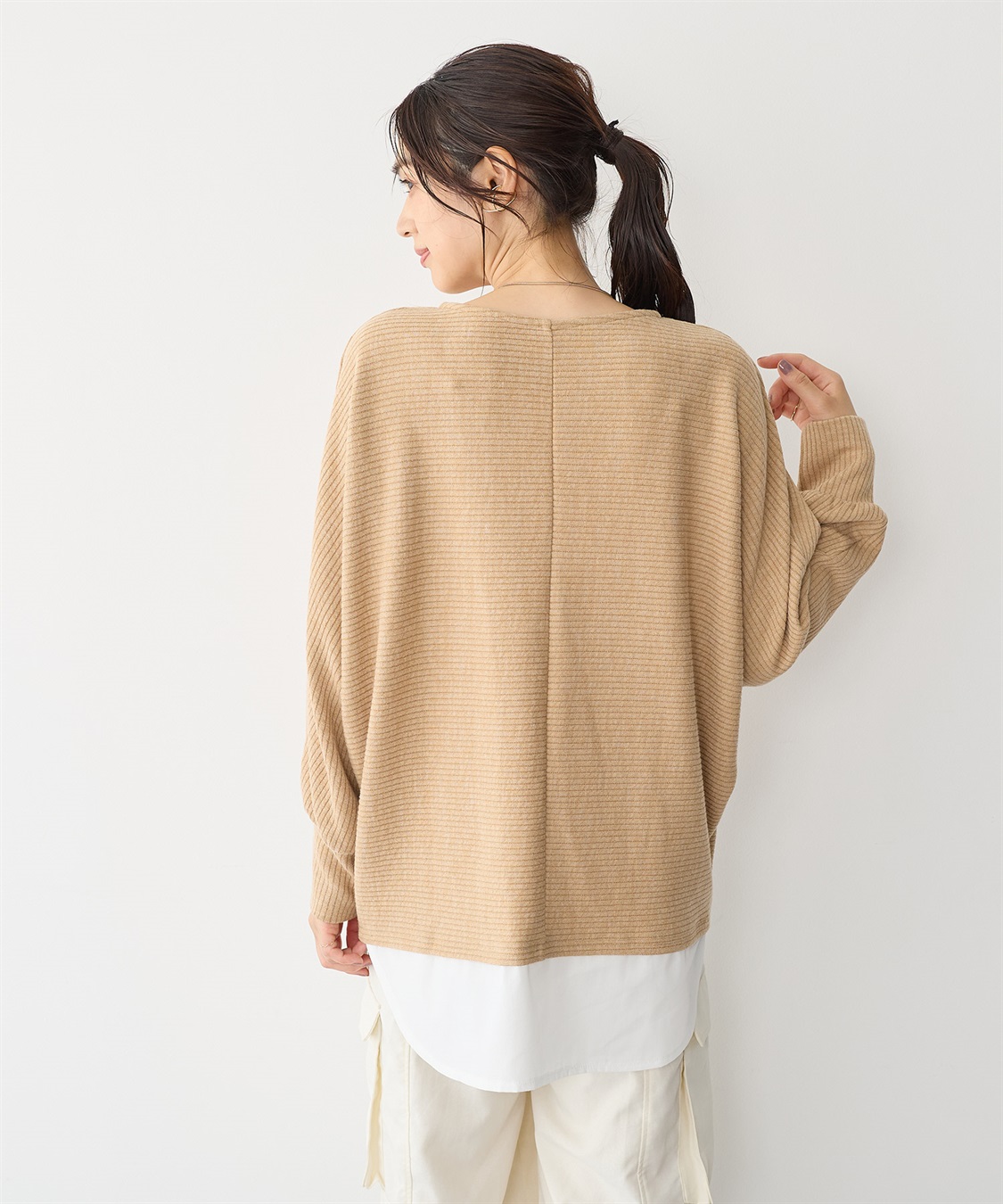 anyfee 【anyfee/プラスサイズ】レイヤード風ドルマンスリーブプルオーバー_sub_19