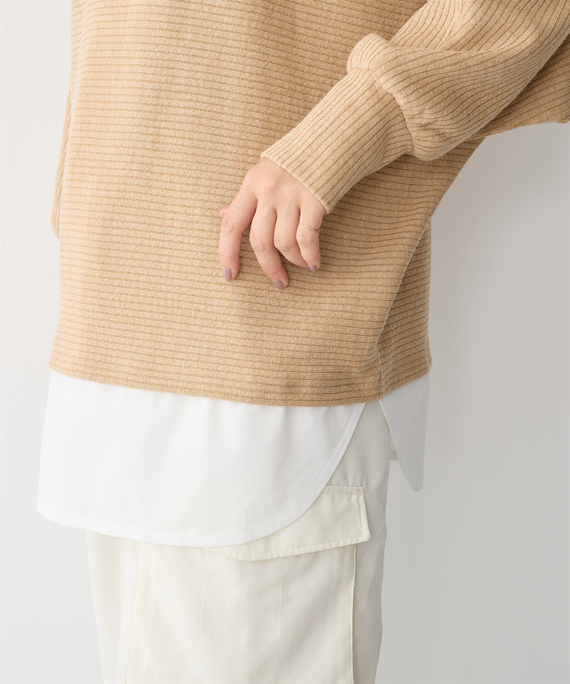 anyfee 【anyfee/プラスサイズ】レイヤード風ドルマンスリーブプルオーバー_sub_22