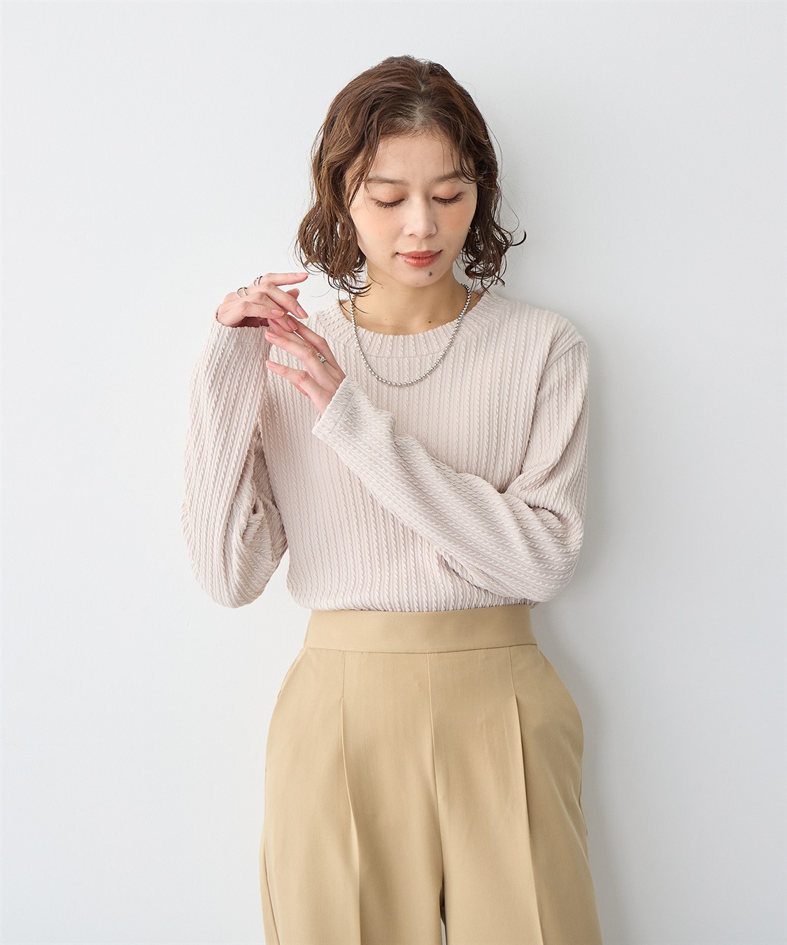 anyfee 【anyfee/プラスサイズ】プチハイネックTシャツ_sub_1