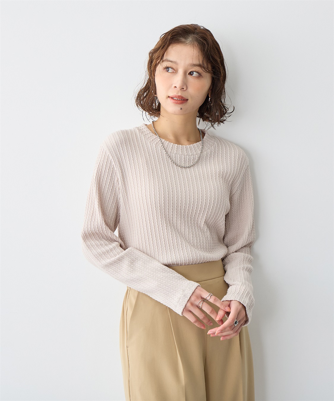 anyfee 【anyfee/プラスサイズ】プチハイネックTシャツ_sub_2