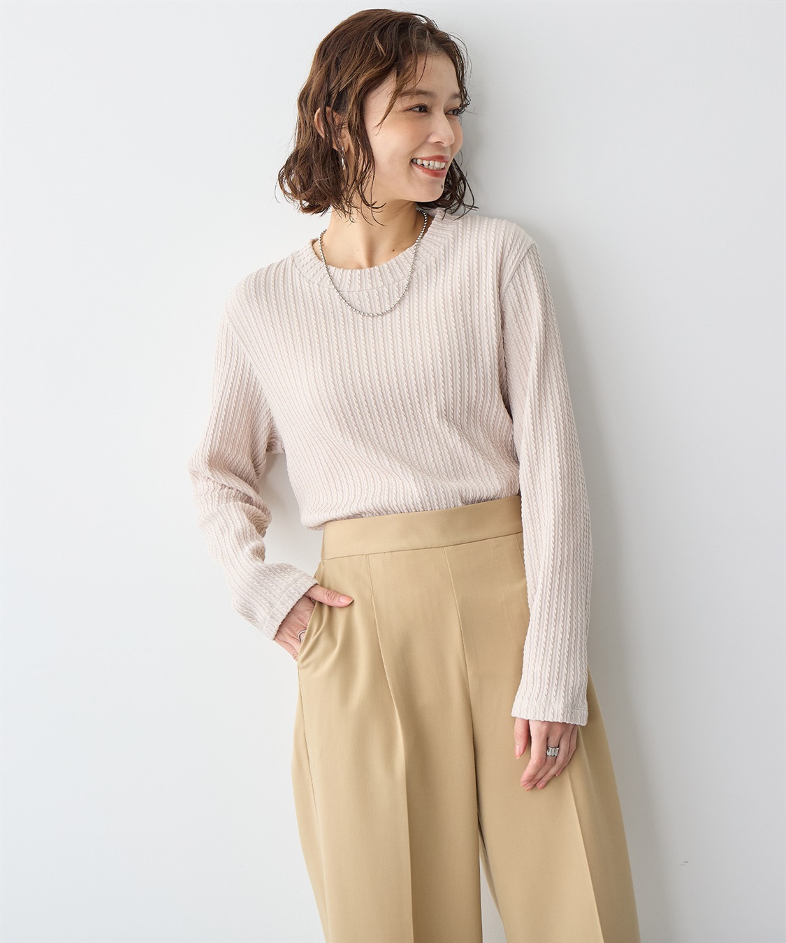 anyfee 【anyfee/プラスサイズ】プチハイネックTシャツ_sub_4