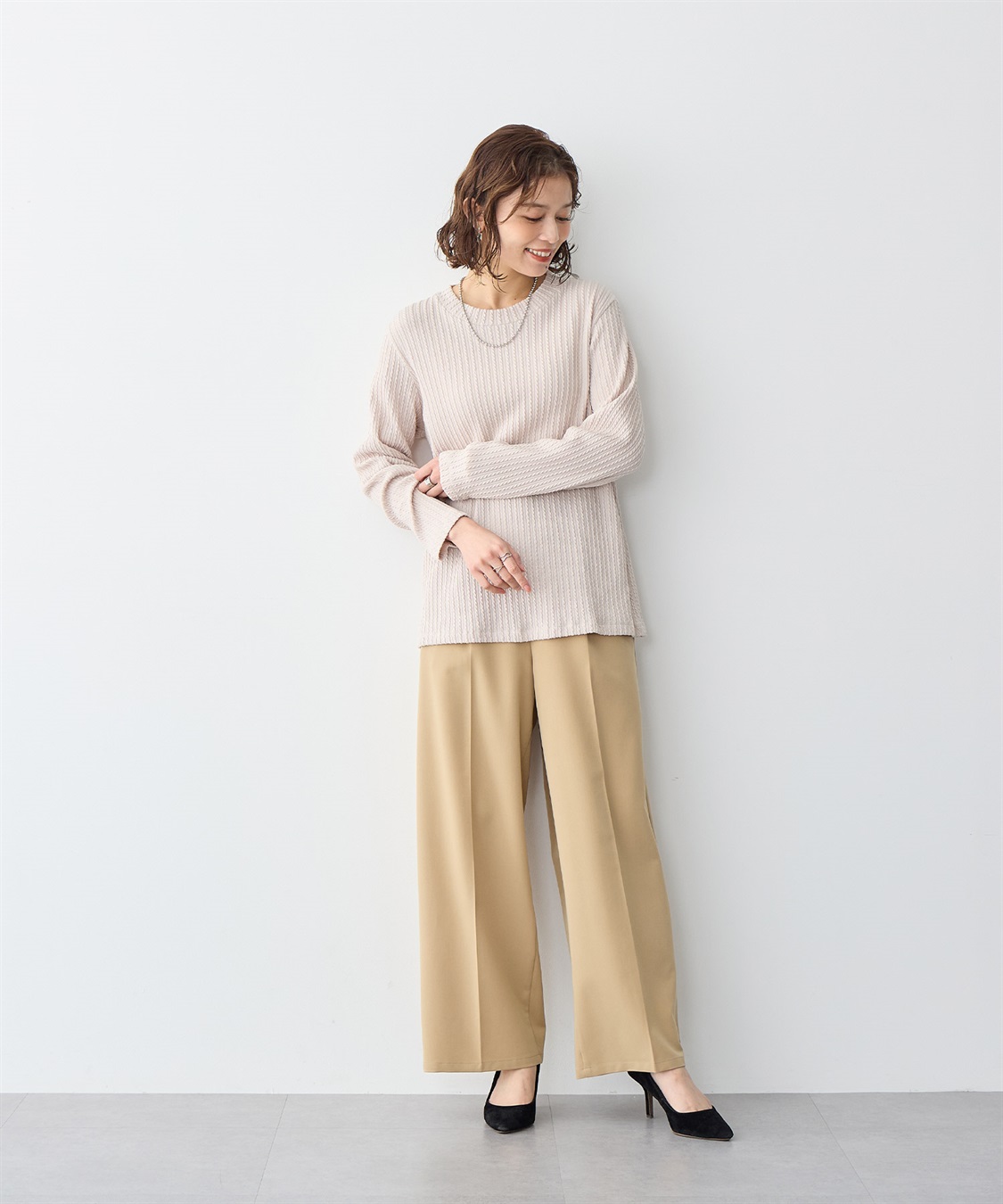 anyfee 【anyfee/プラスサイズ】プチハイネックTシャツ_sub_8