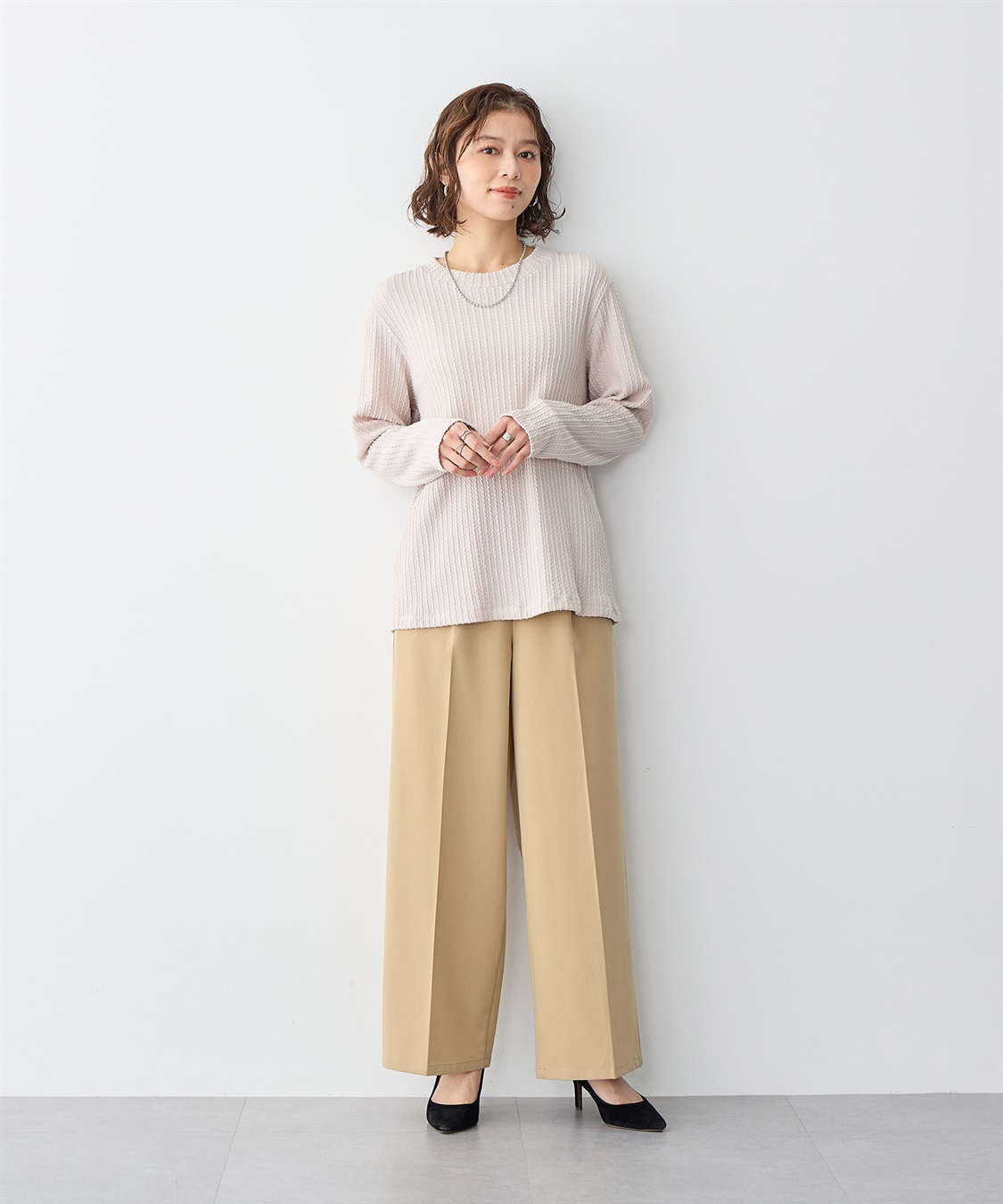 anyfee 【anyfee/プラスサイズ】プチハイネックTシャツ_sub_9